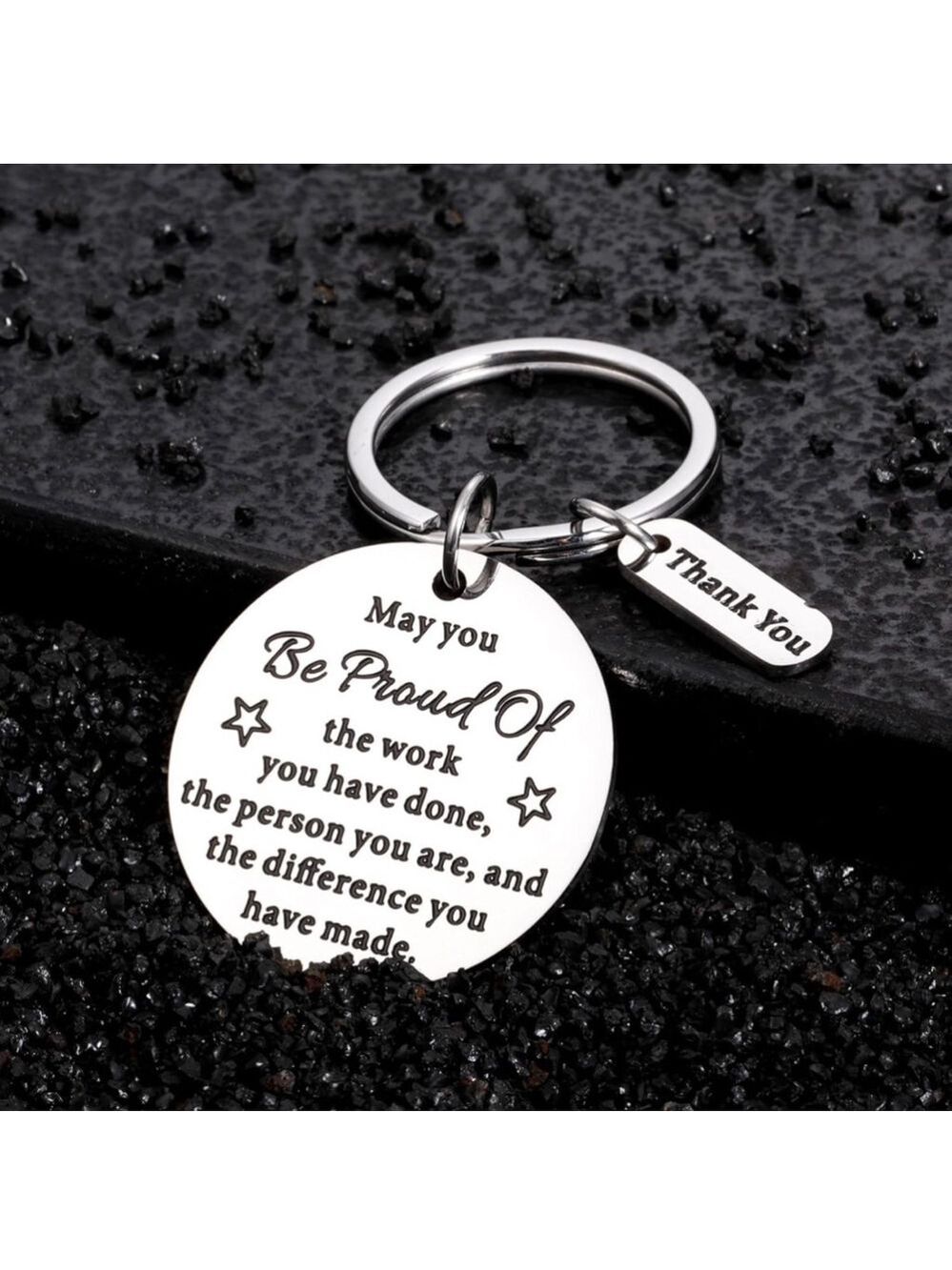 Lot of 9 Co-Worker Employee Teammate Appreciation Keychain Silver